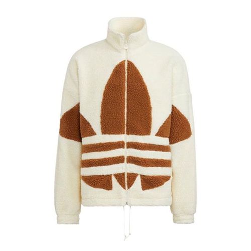 Áo Khoác Adidas Big Trefoil Sherpa Jacket Sports Casual Winter Top HR3181 Màu Kem Nâu Size XS